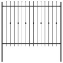 VidaXL Ogrodzenie z kolcami Czarny 200 x 200 cm