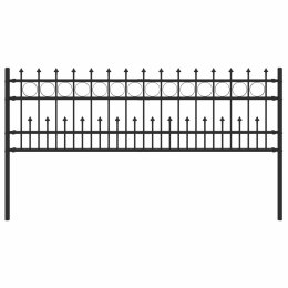 VidaXL Ogrodzenie z pierścieniem Spike Czarny 200 x 130 cm