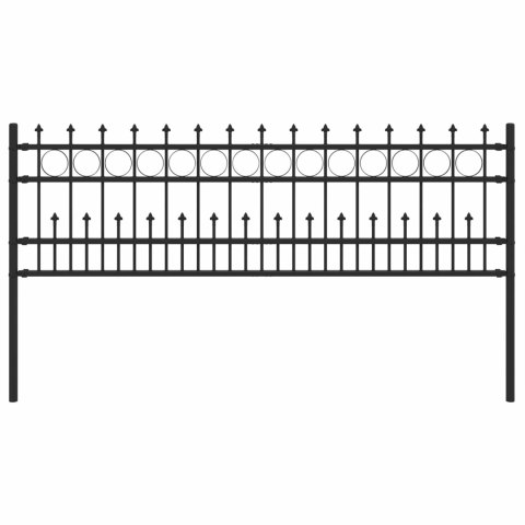 VidaXL Ogrodzenie z pierścieniem Spike Czarny 200 x 130 cm