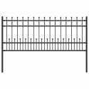 VidaXL Ogrodzenie z pierścieniem Spike Czarny 200 x 130 cm