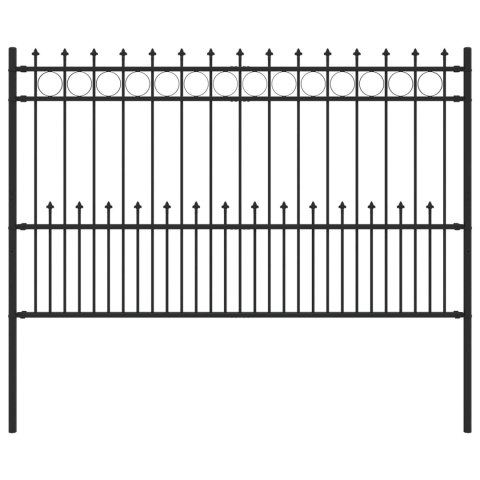VidaXL Ogrodzenie z pierścieniem Spike Czarny 200 x 130 cm