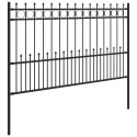 VidaXL Ogrodzenie z pierścieniem Spike Czarny 200 x 130 cm