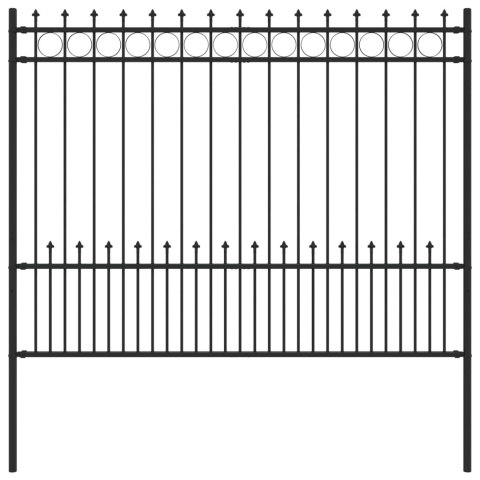 VidaXL Ogrodzenie z pierścieniem Spike Czarny 200 x 200 cm
