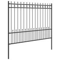 VidaXL Ogrodzenie z pierścieniem Spike Czarny 200 x 200 cm