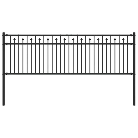 VidaXL Ogrodzenie ze szpikulcem Czarny 200 x 110 cm