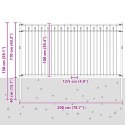 VidaXL Ogrodzenie ze szpikulcem Czarny 200 x 150 cm