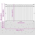 VidaXL Ogrodzenie ze szpikulcem Czarny 200 x 166 cm