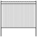 VidaXL Ogrodzenie ze szpikulcem Czarny 200 x 200 cm