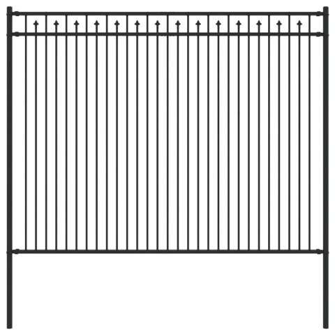 VidaXL Ogrodzenie ze szpikulcem Czarny 200 x 200 cm