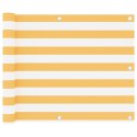 VidaXL Parawan balkonowy, biało-żółty, 75x600 cm, tkanina Oxford