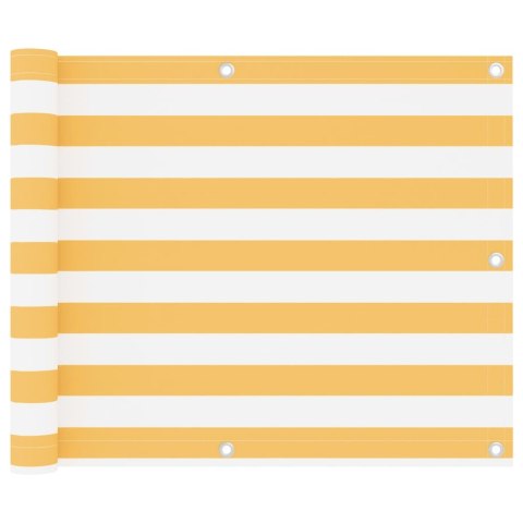 VidaXL Parawan balkonowy, biało-żółty, 75x600 cm, tkanina Oxford