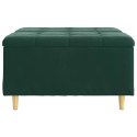 STOŁEK GUZIKOWY CIEMNA ZIELEŃ 80X80X45CM AKSAMIT