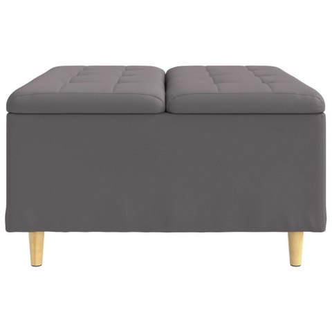 STOŁEK GUZIKOWY SZARY 80X80X45CM SKÓRA SYNTETYCZNA