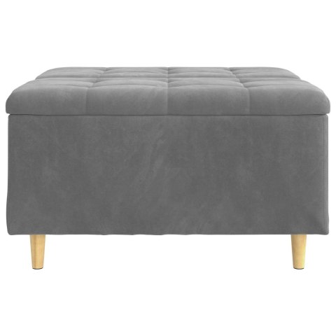 STOŁEK GUZIKOWY Z PODUSZKĄ CIEMNOSZARY 80X80X45CM AKSAMIT