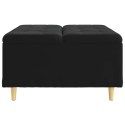 STOŁEK GUZIKOWY Z PODUSZKĄ CZARNY 80X80X45CM AKSAMIT