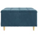 STOŁEK GUZIKOWY Z PODUSZKĄ NIEBIESKI 80X80X45CM AKSAMIT