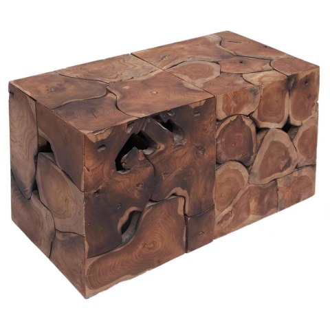 STOŁKI 2 SZT. BRĄZOWE 40X40X45CM Z LITEGO DREWNA TEKOWEGO