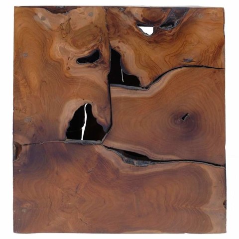 STOŁKI 2 SZT. BRĄZOWE 40X40X45CM Z LITEGO DREWNA TEKOWEGO