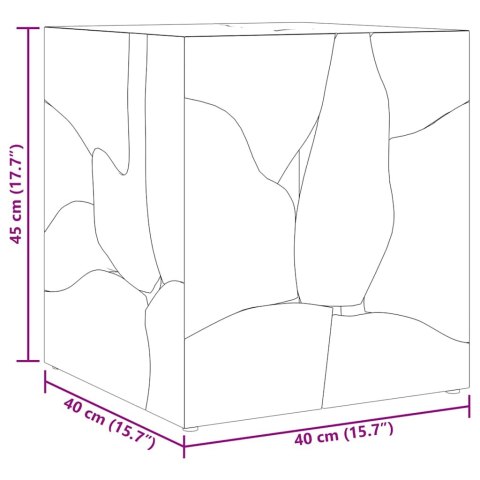 STOŁKI 2 SZT. BRĄZOWE 40X40X45CM Z LITEGO DREWNA TEKOWEGO