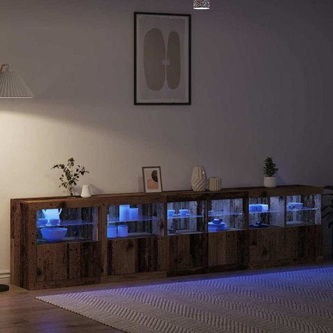 KOMODA LED ZE LED LIGHTS STARE DREWNO 283X 37X 67CM