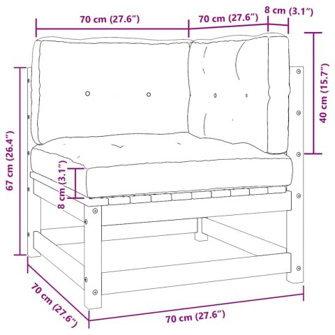 VidaXL Ogrodowa sofa narożna z poduszkami, lite drewno daglezjowe