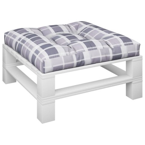 VidaXL Poduszka na paletę, szara krata, 70x70x12 cm, tkanina