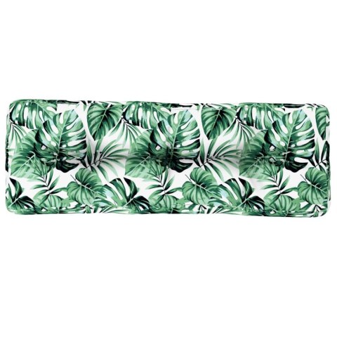 VidaXL Poduszka na palety, wzór w liście, 120x40x12 cm, tkanina