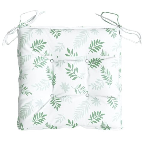 PODUSZKI NA KRZESŁA 6 SZT. WZÓR W LIŚCIE 40X40X7CM TKANINA