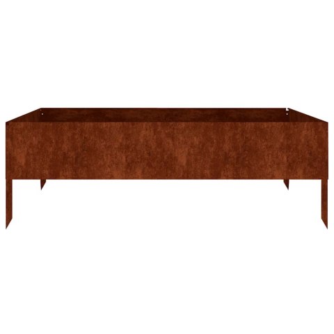 VidaXL Podwyższona donica, 100x100x33,5 cm, stal kortenowska