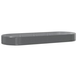 VidaXL Podwyższona donica, stal ocynkowana 373x140x36 cm szara