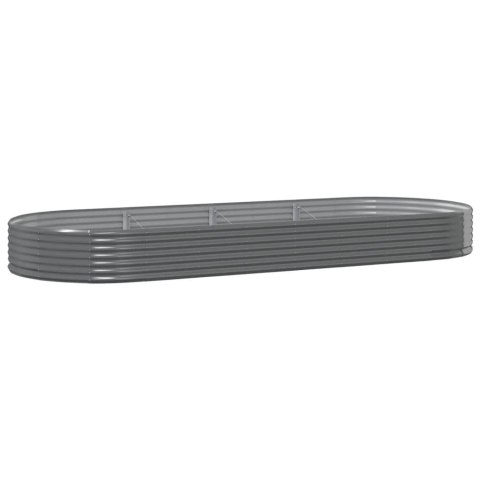 VidaXL Podwyższona donica, stal ocynkowana 373x140x36 cm szara