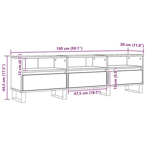 SZAFKA POD TV DĄB ARTISAN 150X30X44,5CM