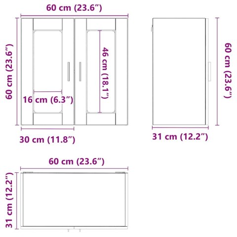 SZAFKA ŚCIENNA KUCHENNA ZE SZKLANYMI DRZWIAMI PORTO