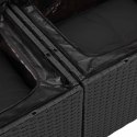 VidaXL Zestaw Sof na Ogród z poduszką 9 pcs Czarny Polirattan