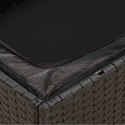 VidaXL Narożna sofa ogrodowa z poduszkami, czarny polirattan