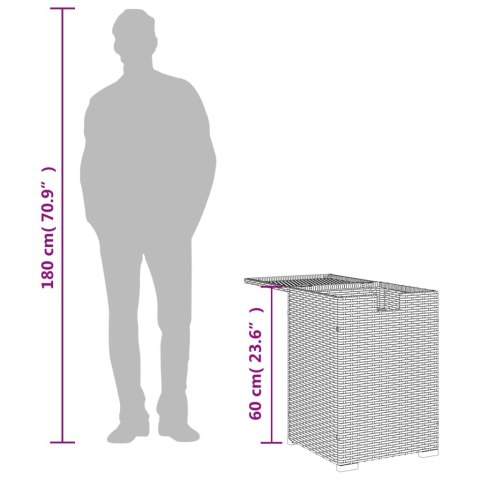 STOLIK/OSŁONA Z NA BUTLĘ BEŻOWY 40X40X60CM POLIRATTAN