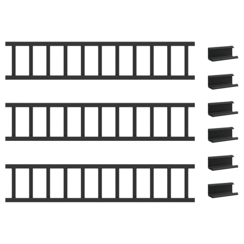 VidaXL Stróż śniegu na dachu Czarny 300 x 2,5 x 20 cm Stal