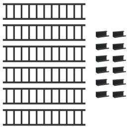 VidaXL Stróż śniegu na dachu Czarny 600 x 2,5 x 20 cm Stal