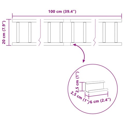 VidaXL Stróż śniegu na dachu Czerwony 100 x 2,5 x 20 cm Stal