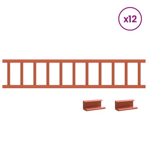 VidaXL Stróż śniegu na dachu Czerwony 1200 x 2,5 x 20 cm Stal