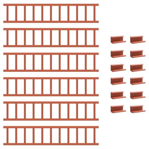 VidaXL Stróż śniegu na dachu Czerwony 600 x 2,5 x 20 cm Stal