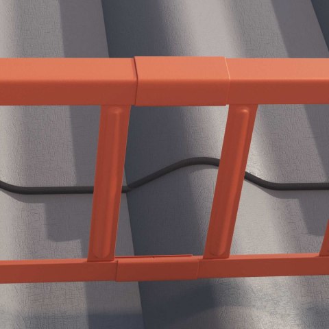 VidaXL Stróż śniegu na dachu Czerwony 600 x 2,5 x 20 cm Stal