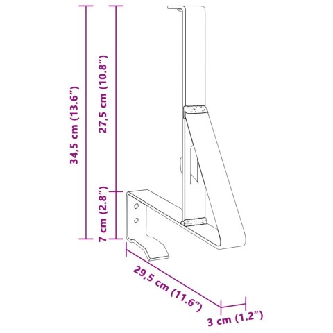 VidaXL Wsparcie dla zabezpieczenia śniegu 2 pcs Antracyt Stal