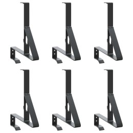 VidaXL Wsparcie dla zabezpieczenia śniegu 6 pcs Czarny Stal
