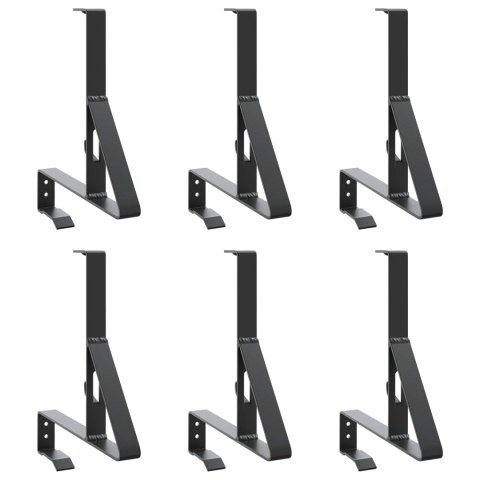 VidaXL Wsparcie dla zabezpieczenia śniegu 6 pcs Czarny Stal