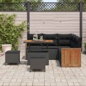 VidaXL Zestaw Sof na Ogród z poduszką 9 pcs Czarny polirattan