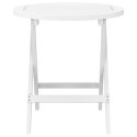 SKŁADANY STOLIK OGRODOWY BIAŁY Ø 46CM LITE DREWNO AKACJOWE
