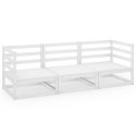 3-OSOBOWA SOFA OGRODOWA BIAŁA DREWNO SOSNOWE