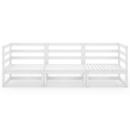 3-OSOBOWA SOFA OGRODOWA BIAŁA DREWNO SOSNOWE