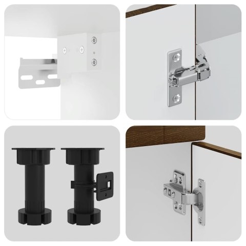 ZESTAW SZAFEK KUCHENNYCH PORTO 11-CZĘŚCIOWY DĄB BRĄZOWY